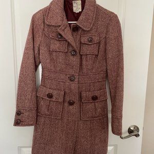 Tulle coat size XS Dark pink herringbone